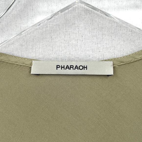 PHARAOH Tabitha Dress Womens 2 Medium Sage Green Vintage Satin Scoop Neck Slip - Picture 11 of 16